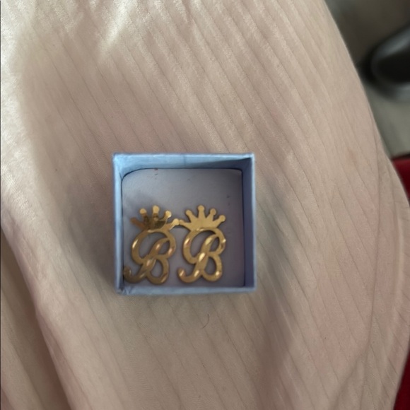 Real 10k Gold Initial Earrings